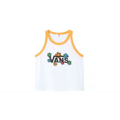 Vans Stacked Floral Tank - White - Short Sleeve T-Shirt