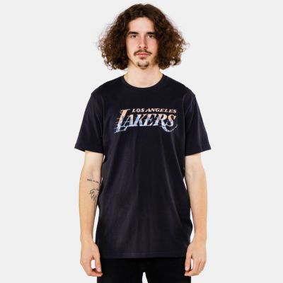 NEW ERA NBA Photographic Wordmark Tee Los Angeles Lakers Navy - Black - Short Sleeve T-Shirt