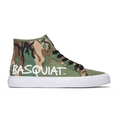 DC Shoes x Basquiat Manual High-Top Camo Shoes - Green - Sneakers