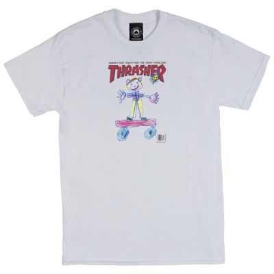 Thrasher Kid Cover Tee - White - Short Sleeve T-Shirt