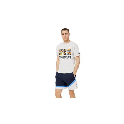 New Balance Hoops Abstract Graphic T-Shirt - Grey - Short Sleeve T-Shirt