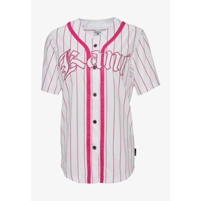 Karl Kani Woven Signature Old English Baseball Women Shirt White/Pink - White - Shirt