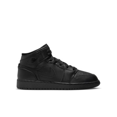 Air Jordan 1 Mid "Triple Black" (GS) - Black - Sneakers