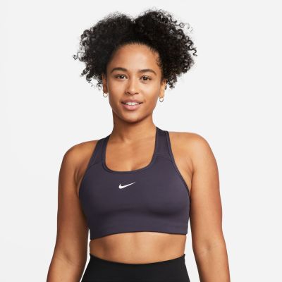 Nike Dri-FIT Swoosh Women's Medium-Support 1-Piece Pad Sports Gridiron - Purple - Bra