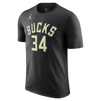 Jordan NBA Milwaukee Bucks Statement Edition Tee Black - Black - Short Sleeve T-Shirt