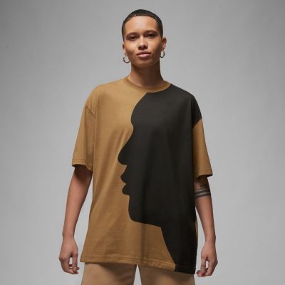 Jordan Wmns Oversized Graphic Tee Brown Kelp - Brown - Short Sleeve T-Shirt