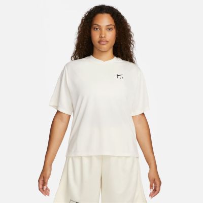 Nike Dri-FIT Warmup Wmns Top Pale Ivory - White - Short Sleeve T-Shirt