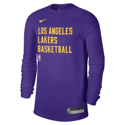 Nike Dri-FIT NBA Los Angeles Lakers Practice Long-Sleeve Tee - Purple - Short Sleeve T-Shirt