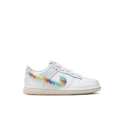Nike Dunk Low SE "Rainbow Lace Swoosh" (PS) - White - Sneakers