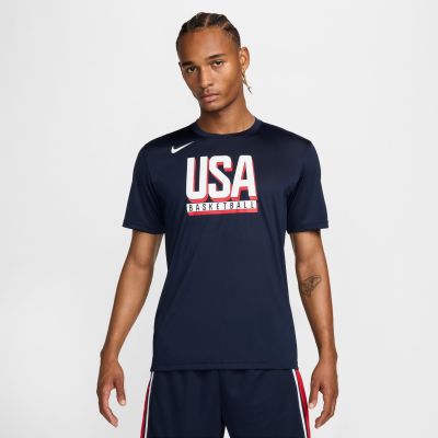 Nike USA Practice Basketball Tee - Blue - Short Sleeve T-Shirt