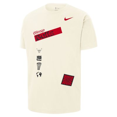 Nike NBA Chicago Bulls Courtside Oversize Tee - White - Short Sleeve T-Shirt