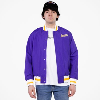 Mitchell & Ness 75th Anniversary Warm Up Jacket Los Angeles Lakers Dark Purple - Purple - Jacket