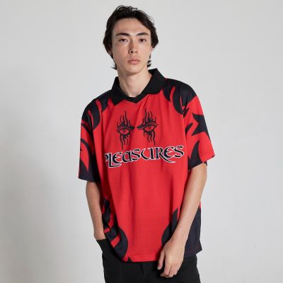 Pleasures Afterlife Soccer Jersey Red - Red - Jersey