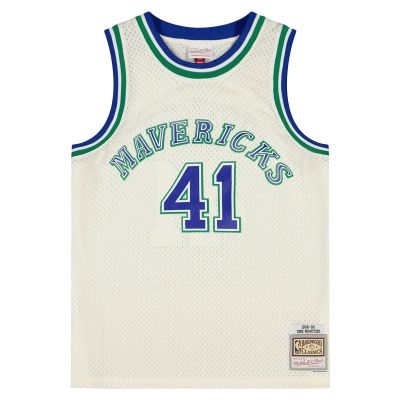 Mitchell & Ness NBA Dallas Mavericks Dirk Nowitzki 1998 Off White Team Color Swingman Jersey - White - Jersey